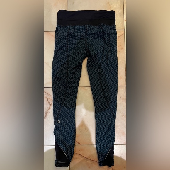 Lululemon Women’s Inspire Leggings Mesh Jacquard Black Indian Ocean C049 - Picture 8 of 8